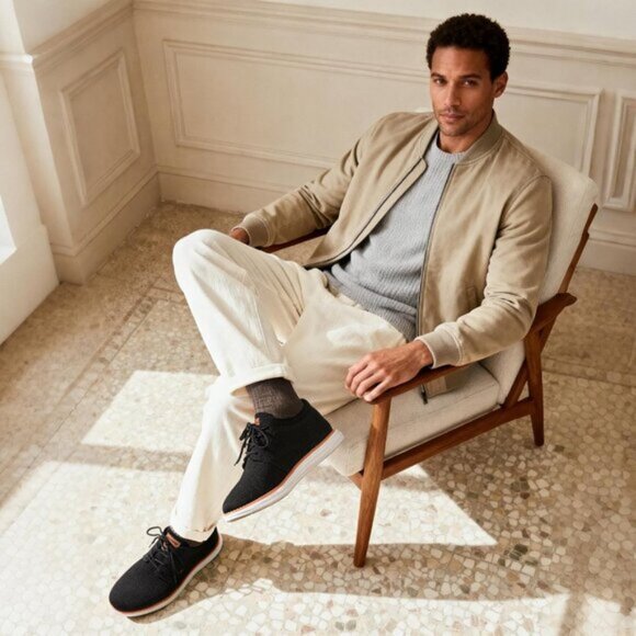 🆕Bruno Marc Men Black Knit Flex Mesh Oxfords Lace-Up Lightweight Casual Sneaker - Picture 4 of 11